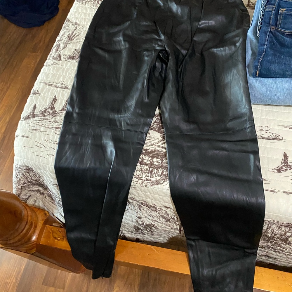 Cato Black Faux Leather Pants